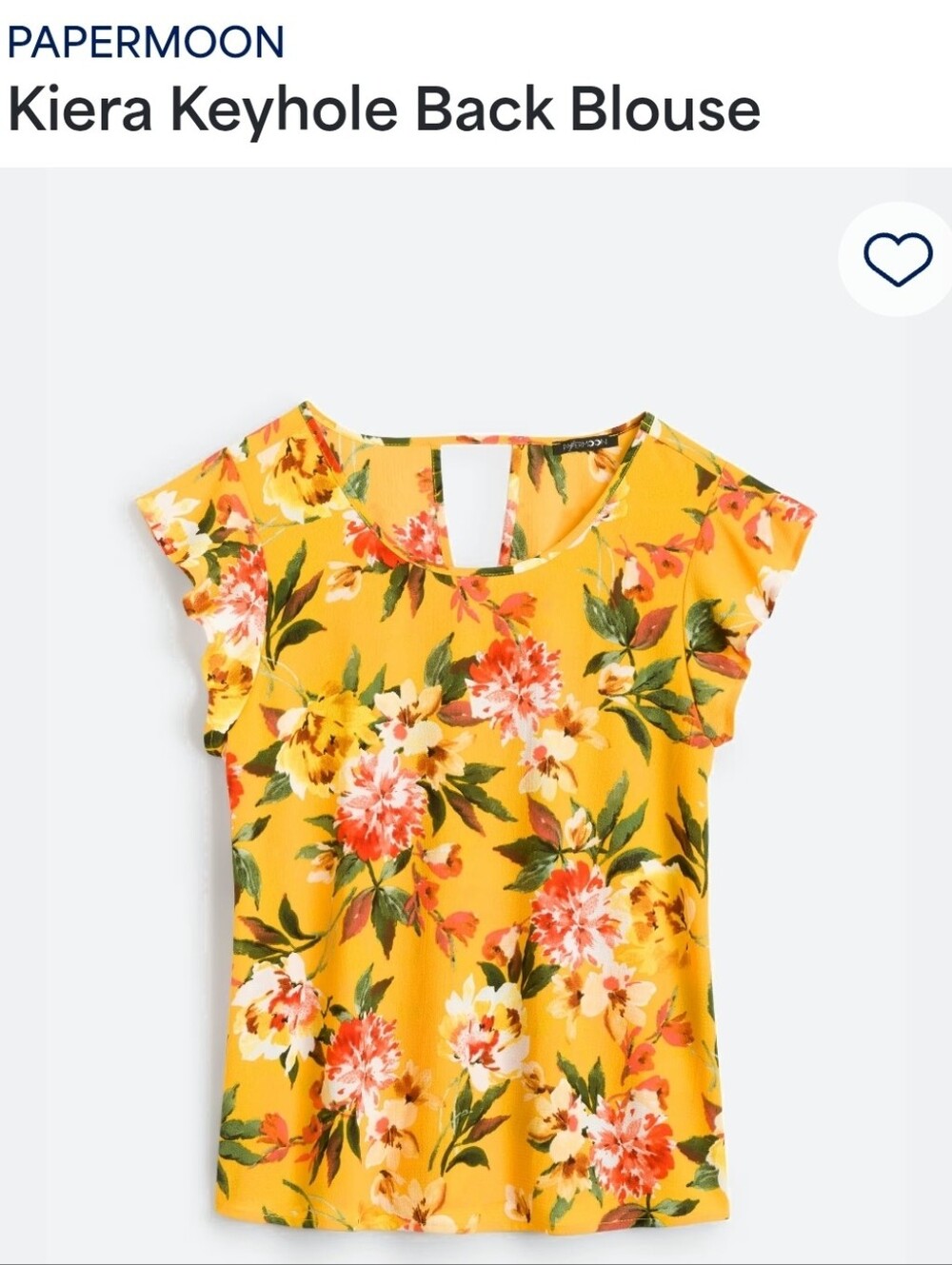 Papermoon Yellow Floral Keyhole-Back Blouse